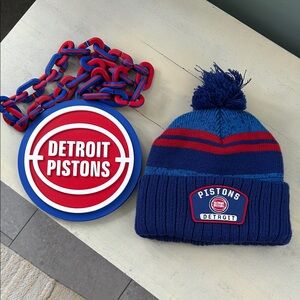 Detroit Pistons Beanie & Hype chain combo